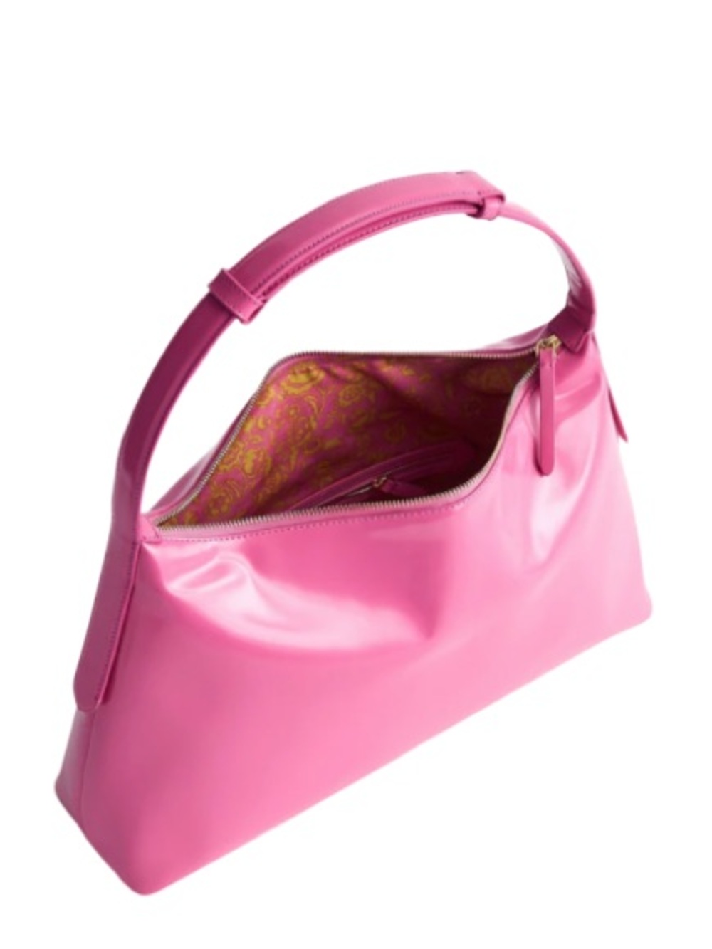 NWT Vera Bradley Large Size Faux Patent Leather Shoulder Bag Ibis Rose